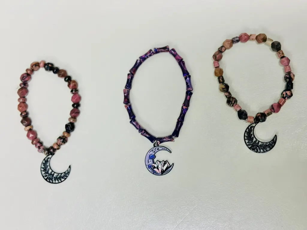 Handmade natural stone bracelets with charms